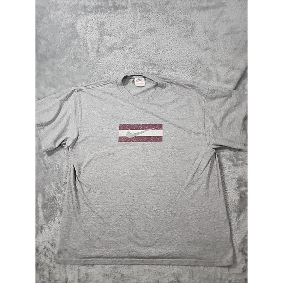 Nike Other - VINTAGE Nike Shirt Grey Large Single Stitch Center Swoosh Made In USA